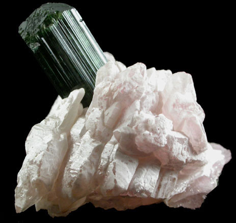 Elbaite Tourmaline with Rose Quartz Crystals from Alto da Pitorra, Laranjeiras, Galilia, Minas Gerais, Brazil