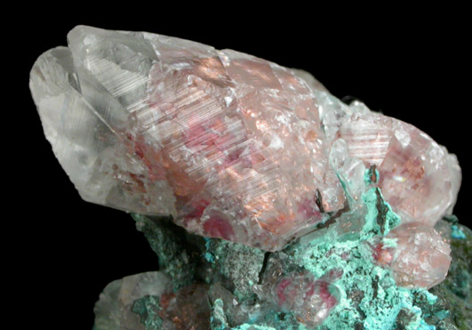 Calcite with Copper inclusions plus Chrysocolla from Keweenaw Peninsula Copper District, Houghton County, Michigan
