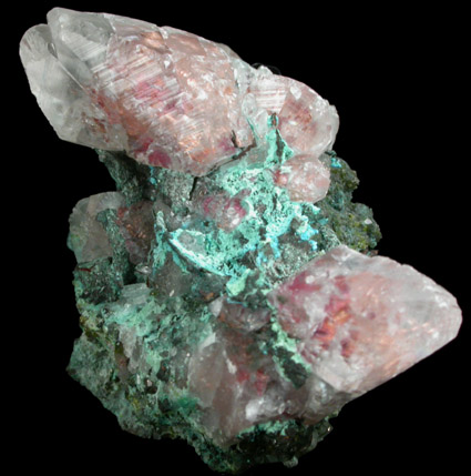 Calcite with Copper inclusions plus Chrysocolla from Keweenaw Peninsula Copper District, Houghton County, Michigan