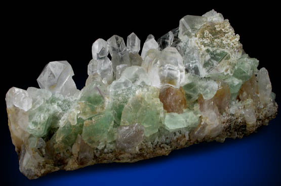 Fluorite on Quartz scepter-shaped crystals from William Wise Mine, Westmoreland, Cheshire County, New Hampshire