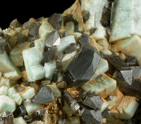 Microcline var. Amazonite and Smoky Quartz from Moat Mountain, Hale's Location, Carroll County, New Hampshire