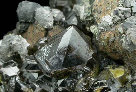 Galena on Sphalerite from Commodore Mine, Creede District, Mineral County, Colorado