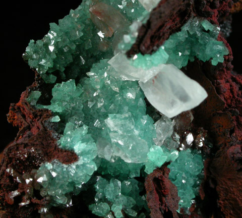 Adamite var. Cuprian Adamite with Calcite from Mapimi District, Durango, Mexico