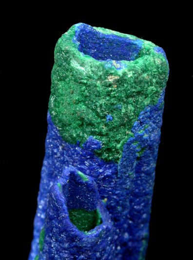 Azurite and Malachite pseudomorph after Gypsum from Apex Mine, Tutsagubet District, Washington County, Utah