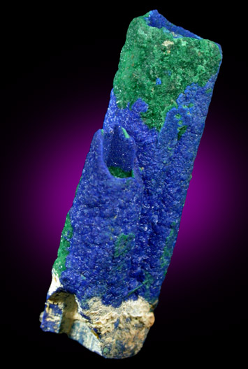 Azurite and Malachite pseudomorph after Gypsum from Apex Mine, Tutsagubet District, Washington County, Utah