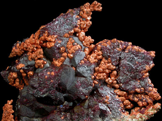 Cuprite and Native Copper from Ray Open Pit Mine, Mineral Creek District, Pinal County, Arizona