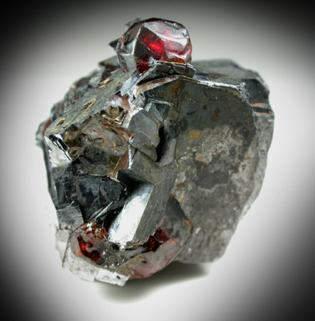 Spessartine Garnet in Galena from Broken Hill, New South Wales, Australia