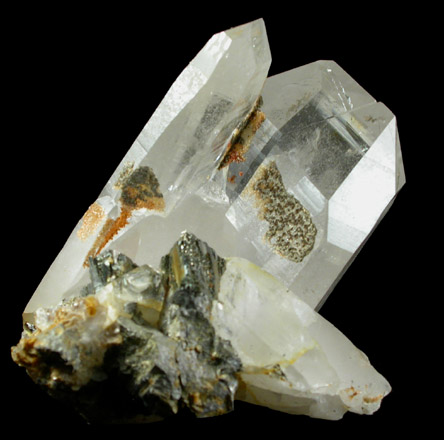 Quartz (Dauphin-law twins) with Arsenopyrite from Panasqueira Mine, Barroca Grande, 21 km. west of Fundao, Castelo Branco, Portugal