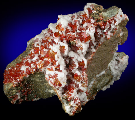 Vanadinite with Calcite from Tiger District, Pinal County, Arizona