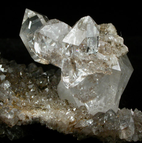 Quartz var. Herkimer Diamonds from Diamond Acres (Hastings Farm), Fonda, Montgomery County, New York