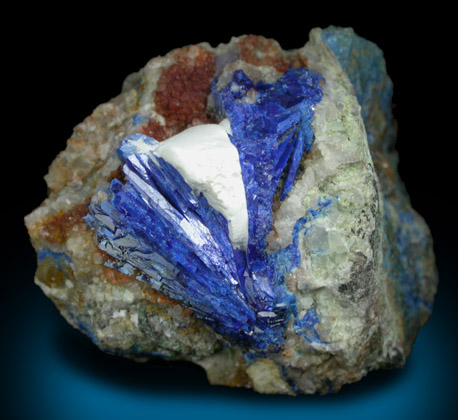 Linarite, Fluorite, Quartz from Grand Reef Mine, Aravaipa District, Graham County, Arizona