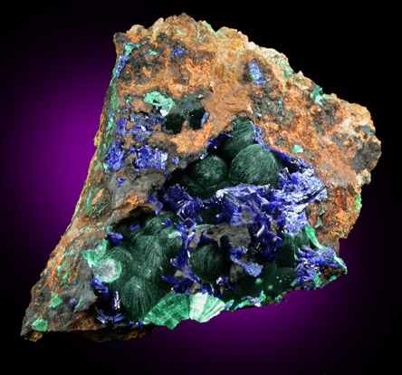 Azurite and Malachite from Morenci Mine, Clifton District, Greenlee County, Arizona