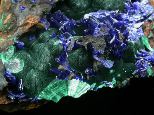 Azurite and Malachite from Morenci Mine, Clifton District, Greenlee County, Arizona