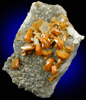 Wulfenite on Calcite from Bleiberg, Carinthia, Austria (Type Locality for Wulfenite)