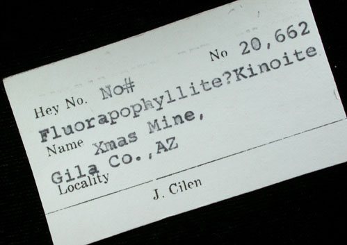 Apophyllite with Kinoite from Christmas Mine, Banner District, Gila County, Arizona