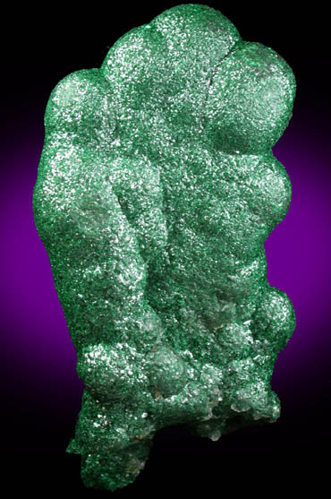 Malachite from Kolwezi Mining District, 240 km WNW of  Lubumbashi, Katanga Copperbelt, Lualaba Province, Democratic Republic of the Congo