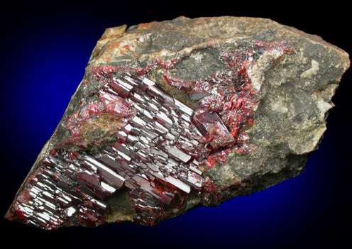 Realgar with Picropharmacolite from Crven Dol Mine, Allchar, Macedonia
