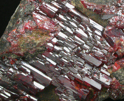 Realgar with Picropharmacolite from Crven Dol Mine, Allchar, Macedonia