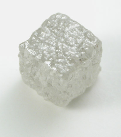 Diamond (1.34 carat pale-gray cubic crystal) from Bakwanga Mine, Mbuji-Mayi (Miba), Democratic Republic of the Congo