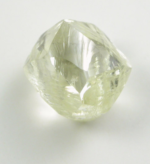 Diamond (1.22 carat gem-grade pale-yellow dodecahedral crystal) from Koffiefontein Mine, Free State (formerly Orange Free State), South Africa