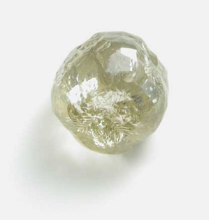 Diamond (0.71 carat yellow-gray complex crystal) from Gran Sabana region, Bolivar Province, Venezuela