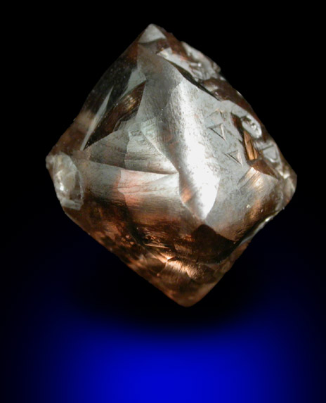 Diamond (3.34 carat brown octahedral crystal) from Diavik Mine, East Island, Lac de Gras, Northwest Territories, Canada