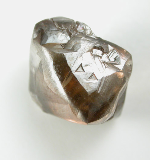 Diamond (3.34 carat brown octahedral crystal) from Diavik Mine, East Island, Lac de Gras, Northwest Territories, Canada