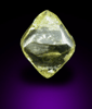 Diamond (0.77 carat yellow octahedral crystal) from Northern Cape Province, South Africa