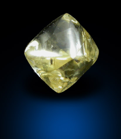 Diamond (0.61 carat yellow octahedral crystal) from Northern Cape Province, South Africa