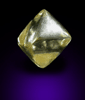 Diamond (0.68 carat yellow octahedral crystal) from Northern Cape Province, South Africa