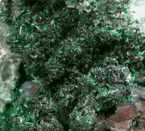 Calcite, Murdochite, Malachite from Bisbee, Warren District, Cochise County, Arizona