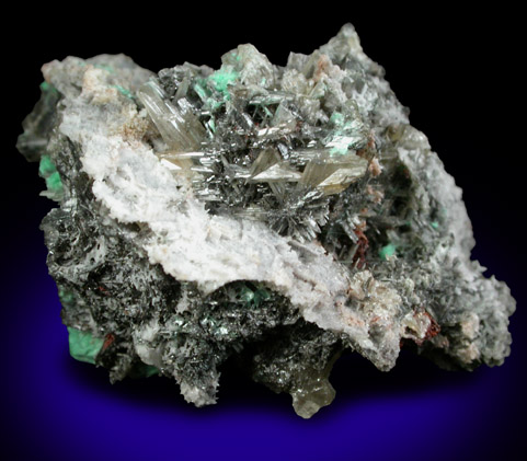 Cerussite with Malachite from Tiger District, Pinal County, Arizona