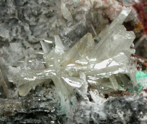 Cerussite with Malachite from Tiger District, Pinal County, Arizona