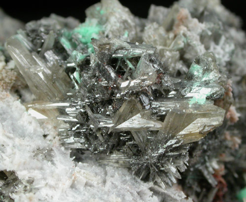 Cerussite with Malachite from Tiger District, Pinal County, Arizona
