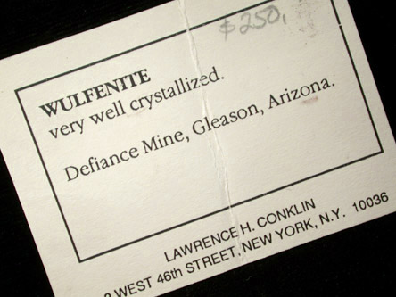 Wulfenite from Defiance Mine, Courtland-Gleeson District, Cochise County, Arizona