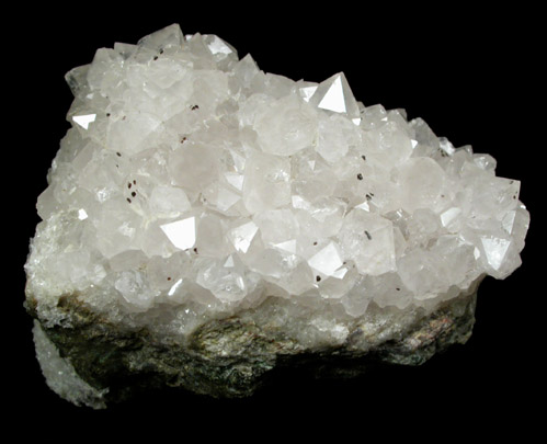 Clinochlore var. Diabantite on Quartz from Upper New Street Quarry, Paterson, Passaic County, New Jersey