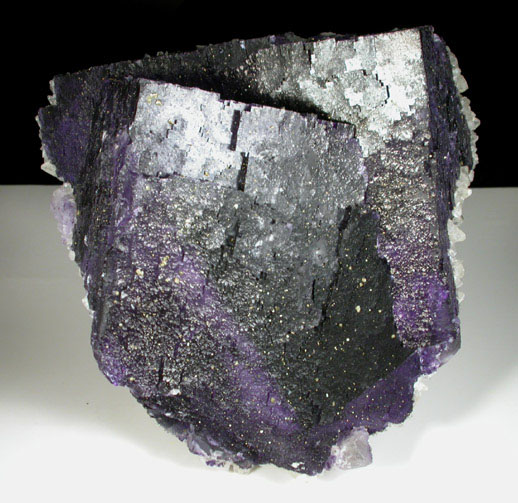 Fluorite with Calcite and Chalcopyrite from Denton Mine, Sub-Rosiclare Level, Harris Creek District, Hardin County, Illinois