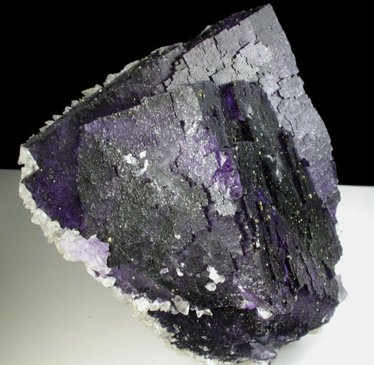 Fluorite with Calcite and Chalcopyrite from Denton Mine, Sub-Rosiclare Level, Harris Creek District, Hardin County, Illinois