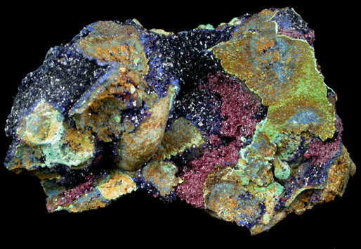 Azurite and Cuprite var. Chalcotrichite from Ray Central Mine, Mineral Creek District, Pinal County, Arizona