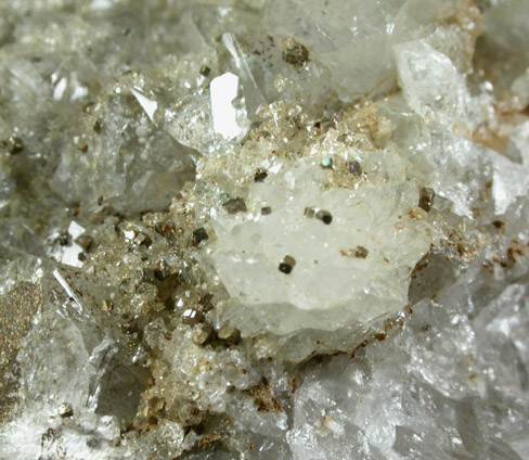 Pyrite on Datolite from Millington Quarry, Bernards Township, Somerset County, New Jersey