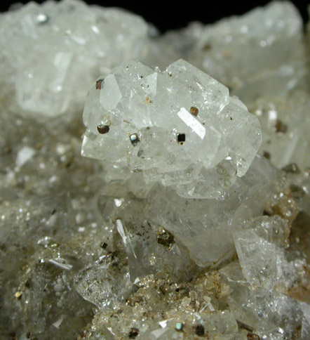 Pyrite on Datolite from Millington Quarry, Bernards Township, Somerset County, New Jersey