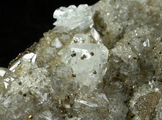 Pyrite on Datolite from Millington Quarry, Bernards Township, Somerset County, New Jersey