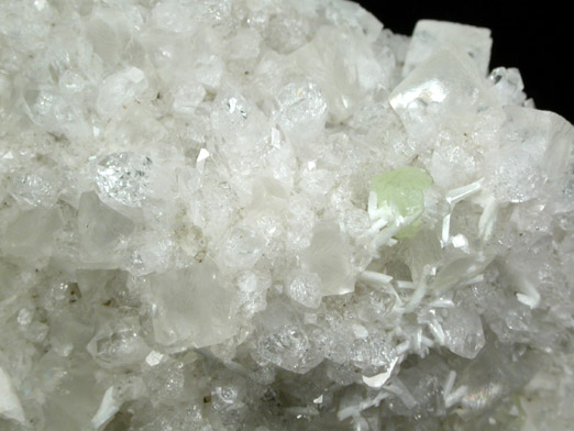 Quartz, Calcite, Prehnite with Laumontite in a cast after Anhydrite from Upper New Street Quarry, Paterson, Passaic County, New Jersey