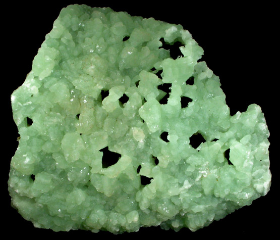 Prehnite with casts after Calcite from Prospect Park Quarry, Prospect Park, Passaic County, New Jersey