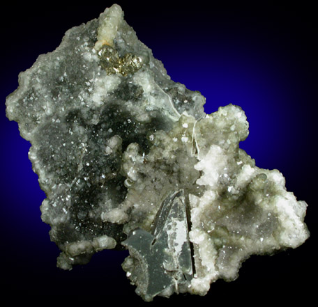 Apophyllite with Pyrite and Quartz pseudomorph after Calcite from Millington Quarry, Bernards Township, Somerset County, New Jersey