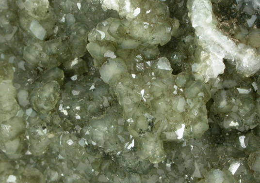 Apophyllite with Pyrite and Quartz pseudomorph after Calcite from Millington Quarry, Bernards Township, Somerset County, New Jersey