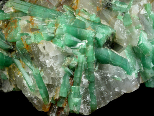 Beryl var. Emerald in Quartz from Brumado District, Serra das Éguas, Bahia, Brazil