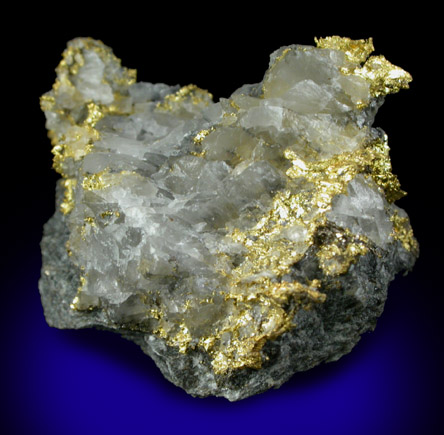 Gold in Quartz from Timmins Gold Mine, Cochrane District, Ontario, Canada