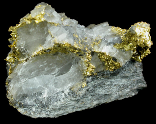 Gold in Quartz from Timmins Gold Mine, Cochrane District, Ontario, Canada