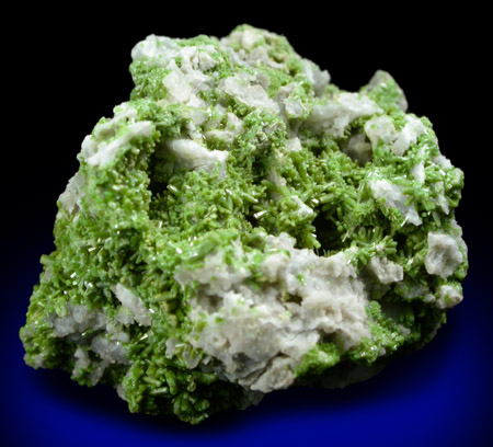 Pyromorphite on Quartz from Burgam Mine, Hope-Shelve District, Shropshire, England